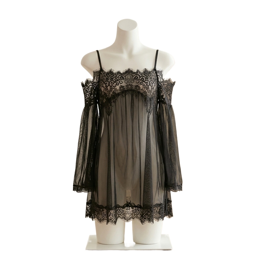 Schwarzes Damen-Babydoll-Desso – Babydoll Chemise Night Bewertung und Preis