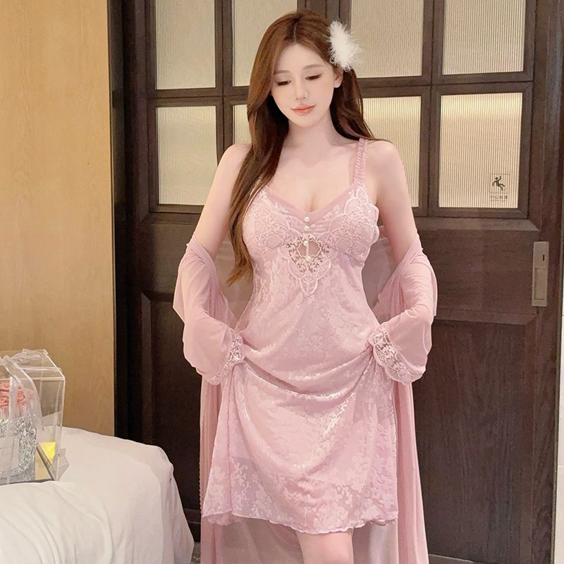 2025 sommer 2PCS Sexy Spitze D – Robe Silk Women Bewertung und Preis