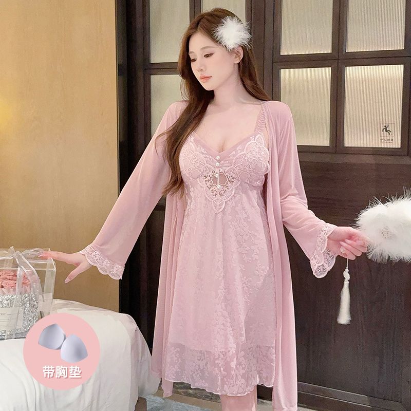 2025 sommer 2PCS Sexy Spitze D – Robe Silk Women Bewertung und Preis